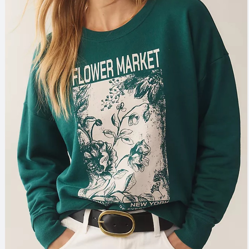 By Anthropologie Flower Market Graphic Sweatshirt